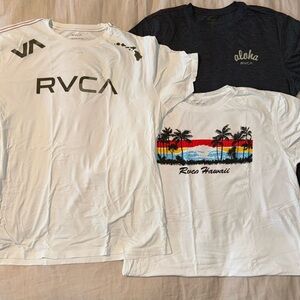 Bundle of 3 RVCA Hawaii men’s t-shirts VA size XL